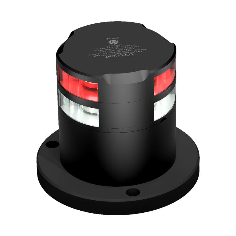 2nm 360° Red + 2nm 360° White, black anodized